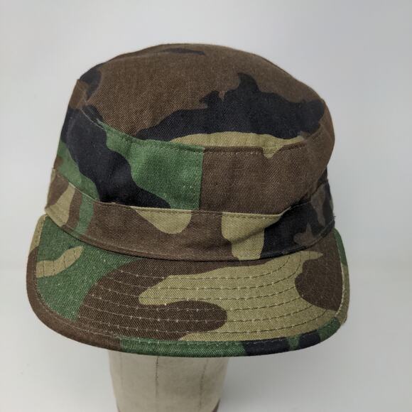 U.S. Military BDU Combat Cap Green Brown Camo Size 7.5 Ear Flaps - Picture 3 of 9
